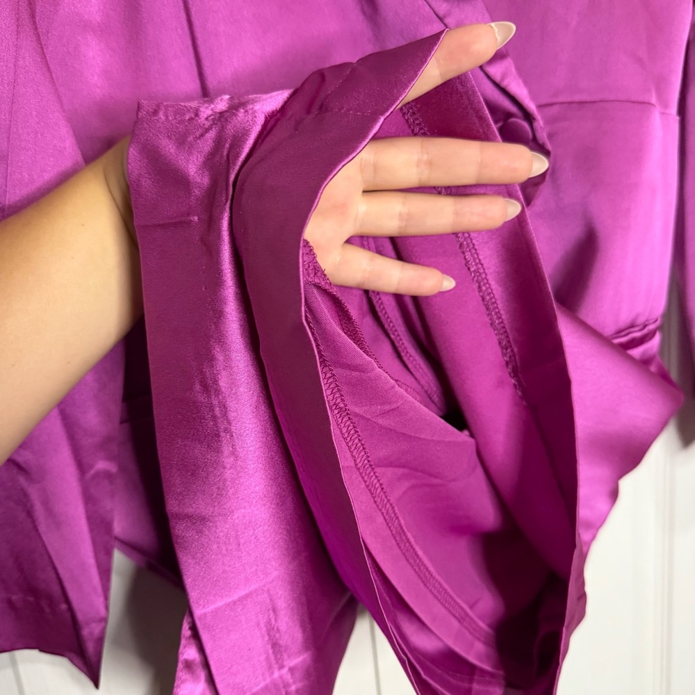 Vibrant Purple Satin Romper (A2) - Picture 4 of 6
